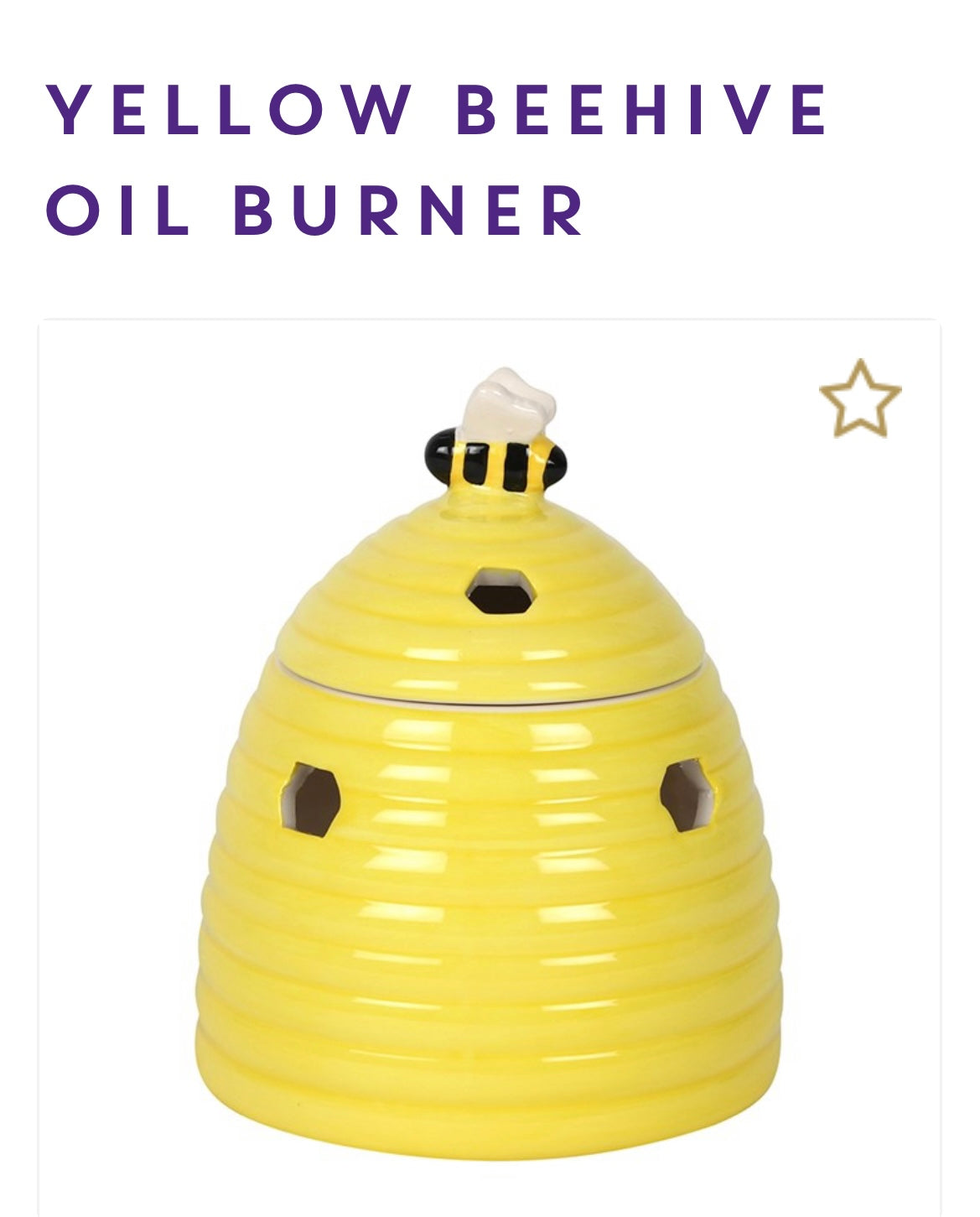 BEEHIVE OIL BURNER - Carly's candles & wax melts