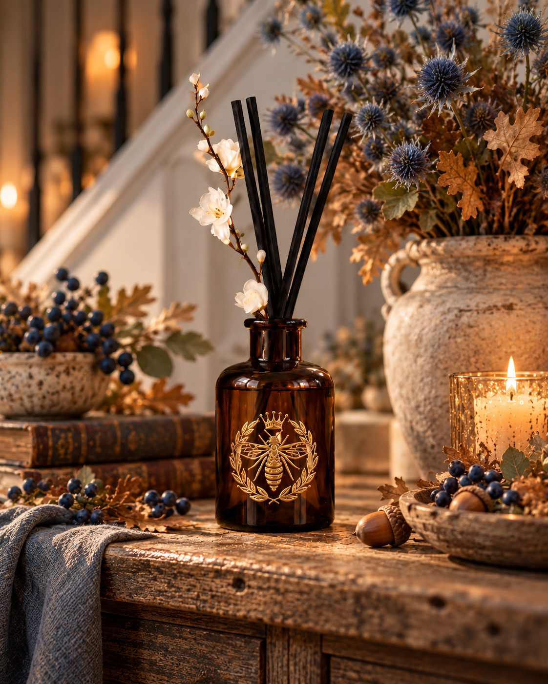 Amber Italian Glass Reed Diffuser