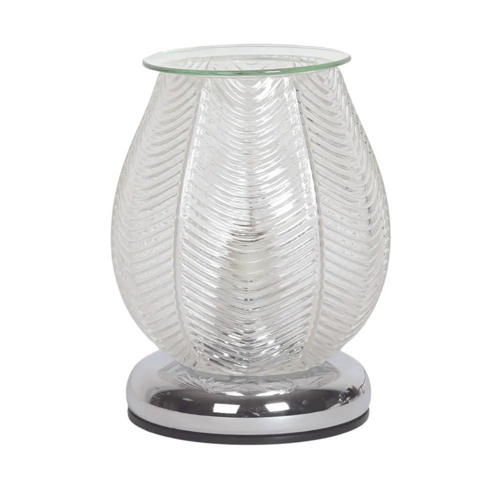 Electric Wax Melter Touch - Ribbed Clear Lustre 18cm - Carly's candles & wax melts