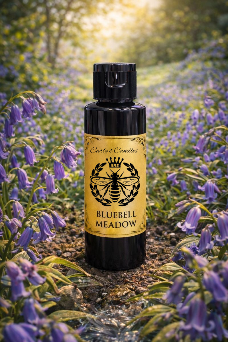 BLUEBELL FRAGRANCE OIL diffuser re fill - with 7 new reeds- strong Fragrance - Long Lasting - Carly's candles & wax melts
