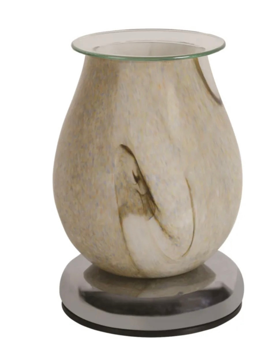 Electric Wax Melter Touch - Natural Swirl Oval 16cm - Carly's candles & wax melts