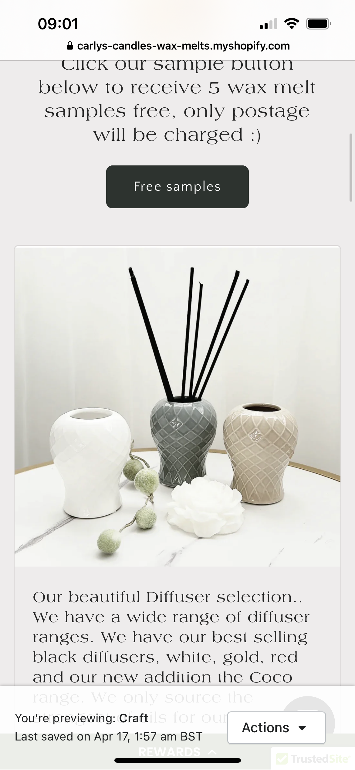 Our classy and elegant coco range including ceramic diffuser jars