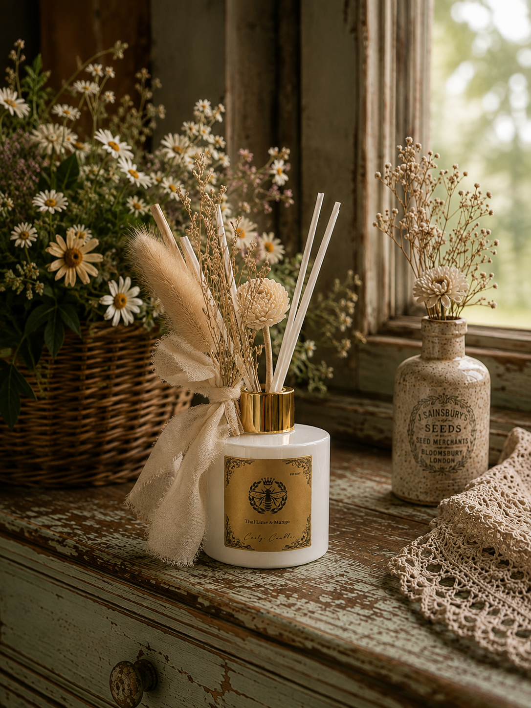 Thai Lime & Mango Reed Diffuser - Carly's candles & wax melts