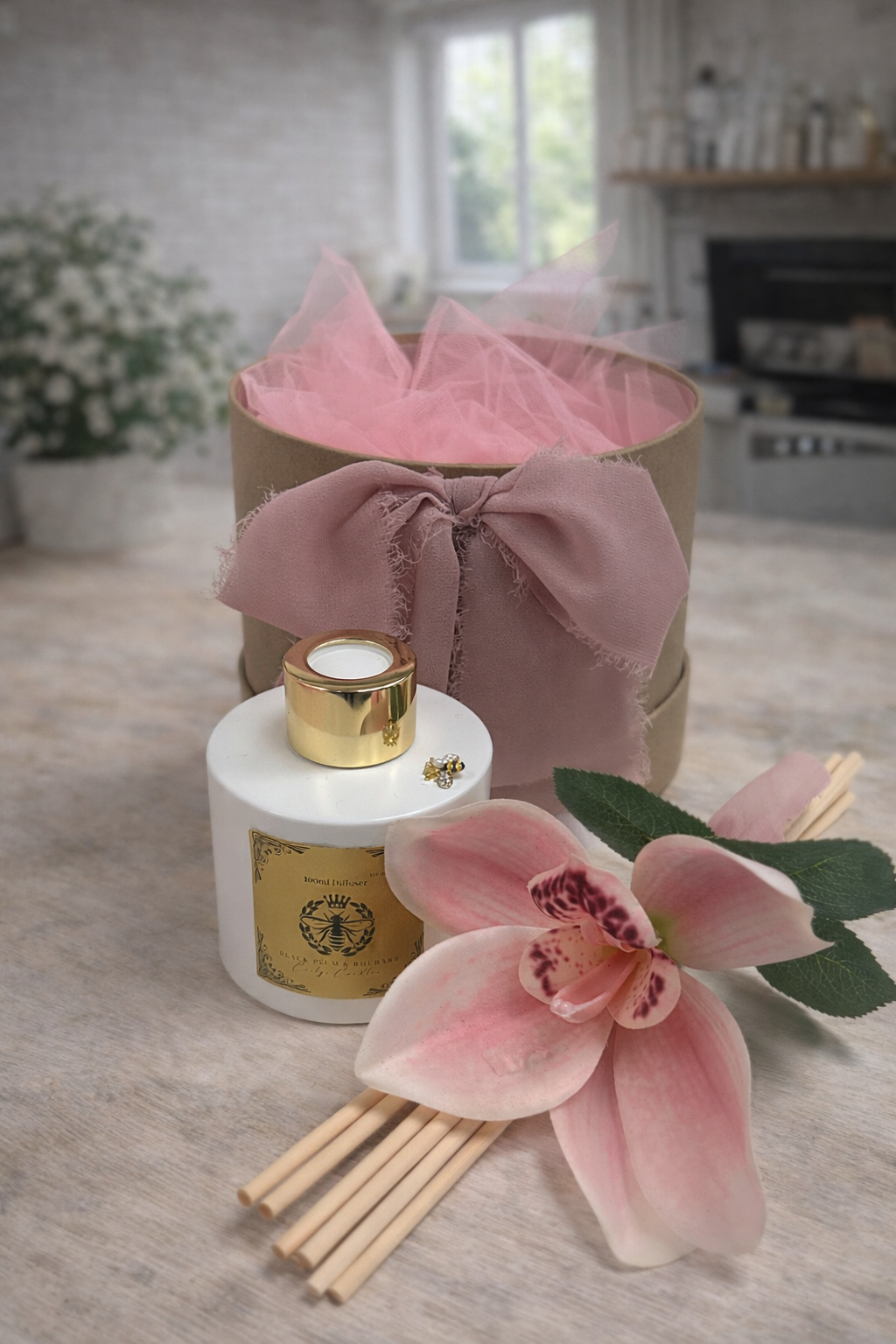 Black Plum & Rhubarb Reed Diffuser Gift Set - Carly's candles & wax melts