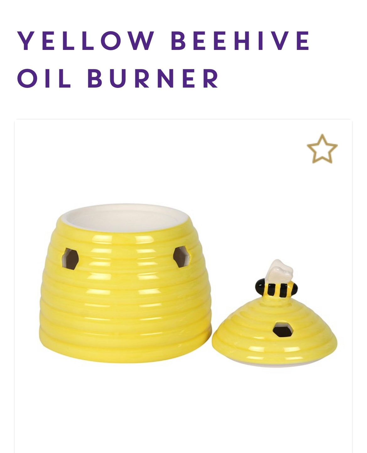 BEEHIVE OIL BURNER - Carly's candles & wax melts