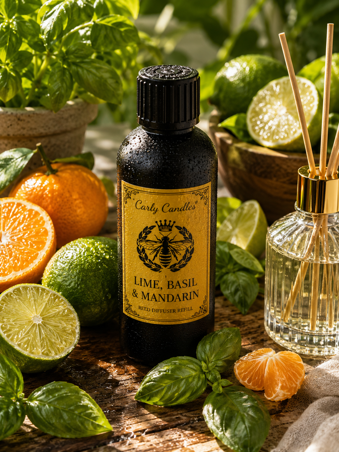 Lime, Basil & Mandarin Reed Diffuser Refill - Carly's candles & wax melts