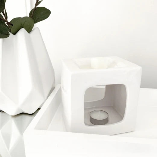 Talin Ceramic Wax Burner- white - Carly's candles & wax melts