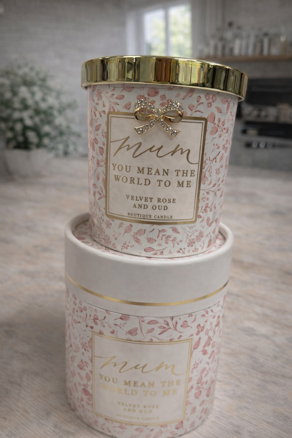 Mum You Mean the World to Me | Velvet Rose & Oud Scented Candle - Carly's candles & wax melts