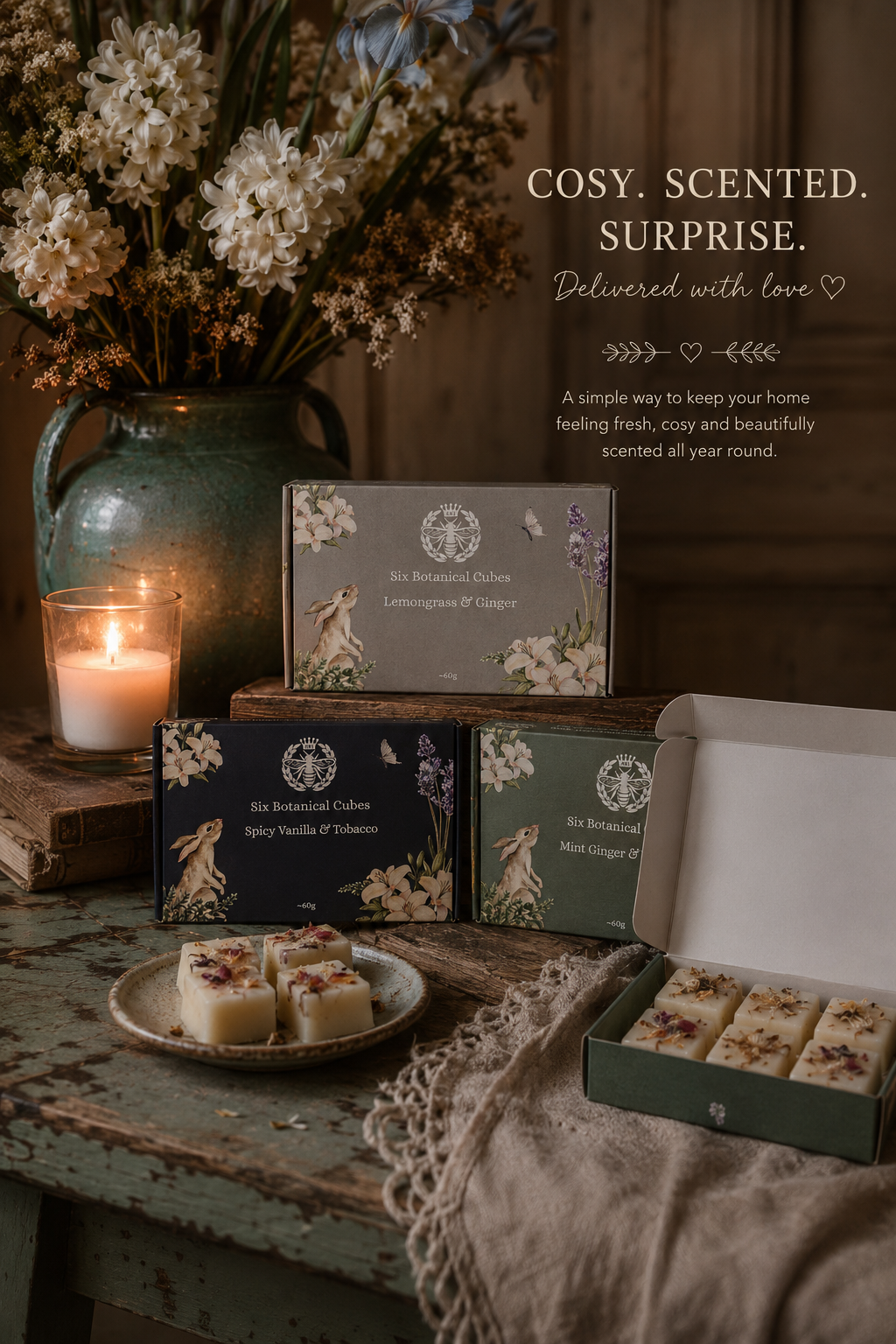 Botanical Wax Melt Discovery Subscription - 4 Boxes - Carly's candles & wax melts