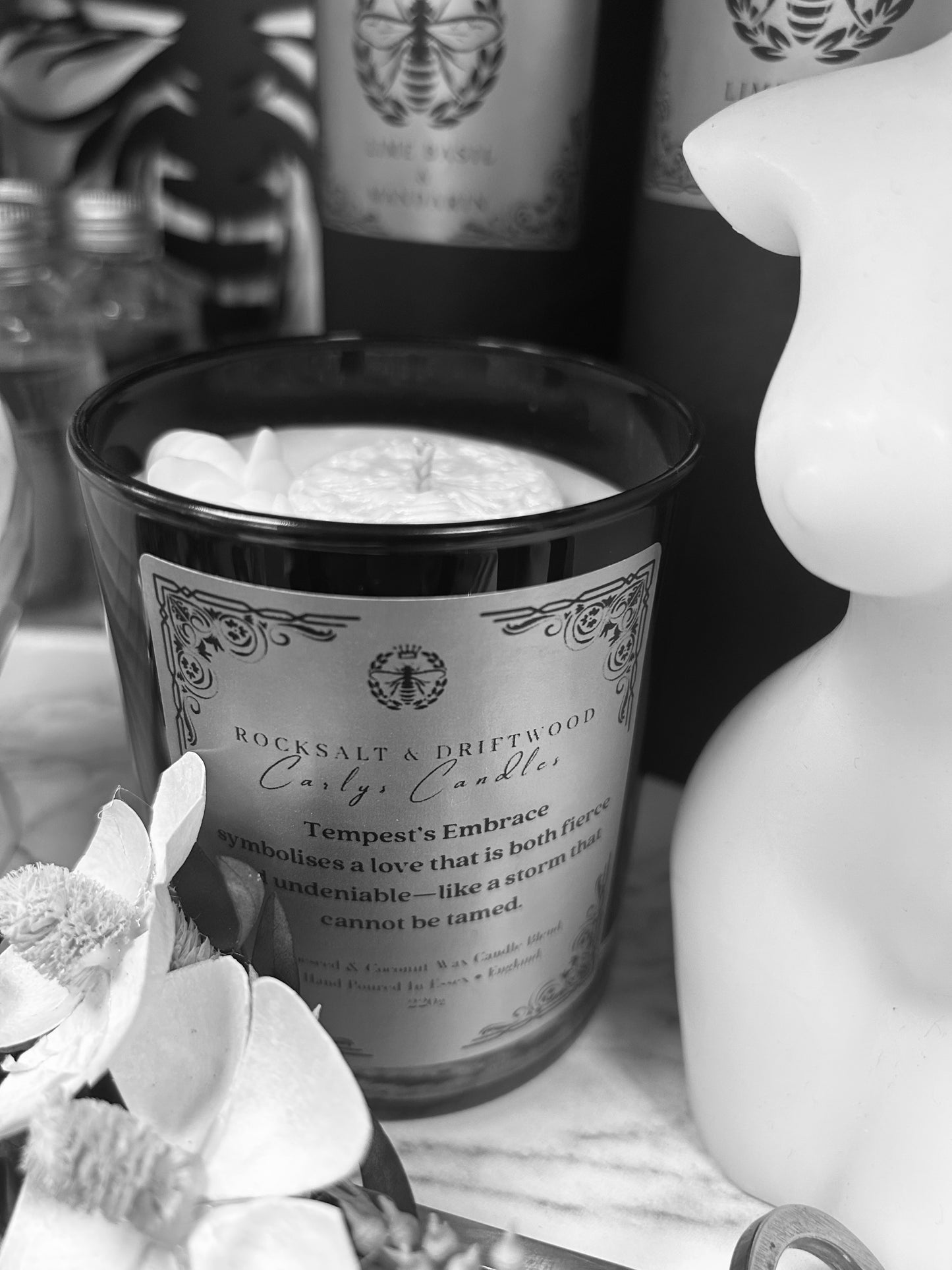 Luxury coconut & rapeseed Candle- valentines collection- Tempest’s embrace - Rocksalt & Driftwood