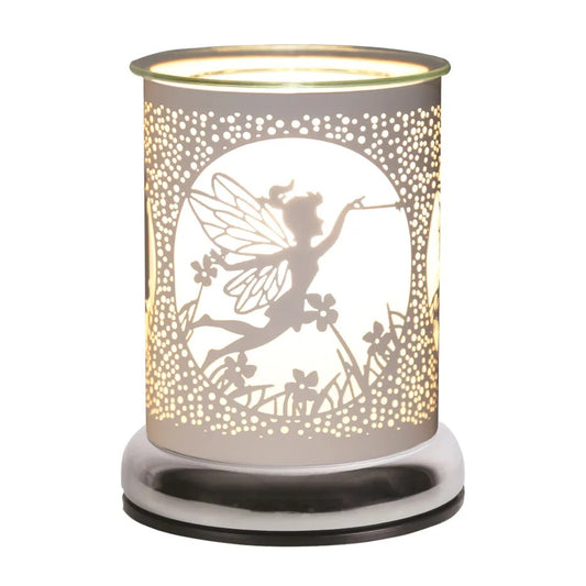 Fairy Silhouette Electric Wax Melter – Touch Control Fragrance Burner Lamp 17cm White - Carly's candles & wax melts