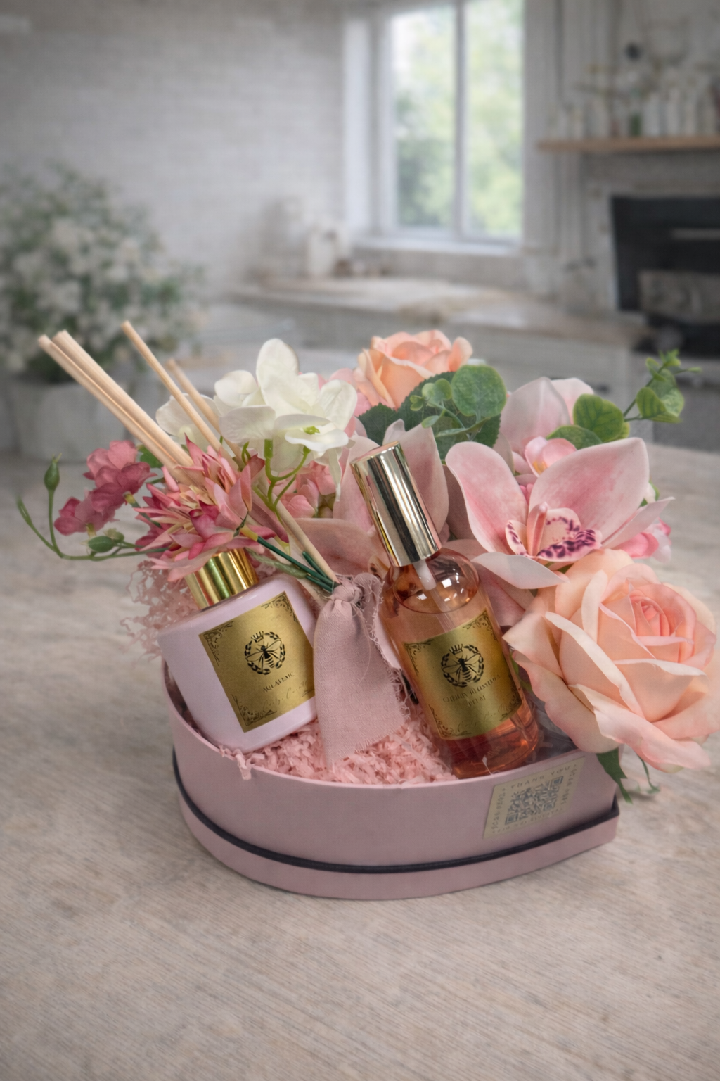 Blush Blossom Hamper - Carly's candles & wax melts