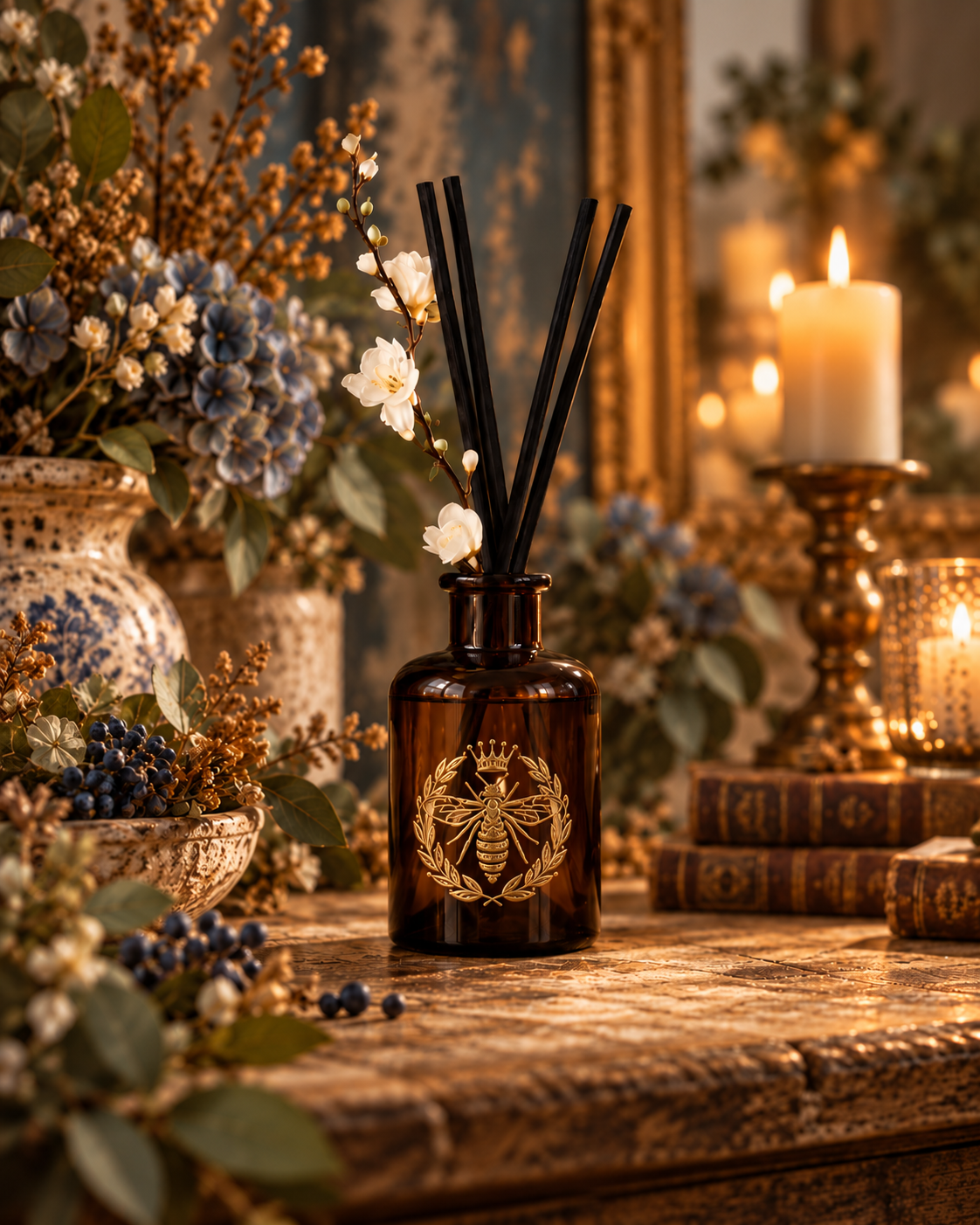 Amber Italian Glass Reed Diffuser