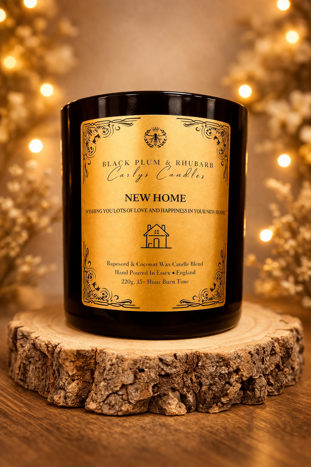 Black Plum & Rhubarb Scented Candle - Carly's candles & wax melts