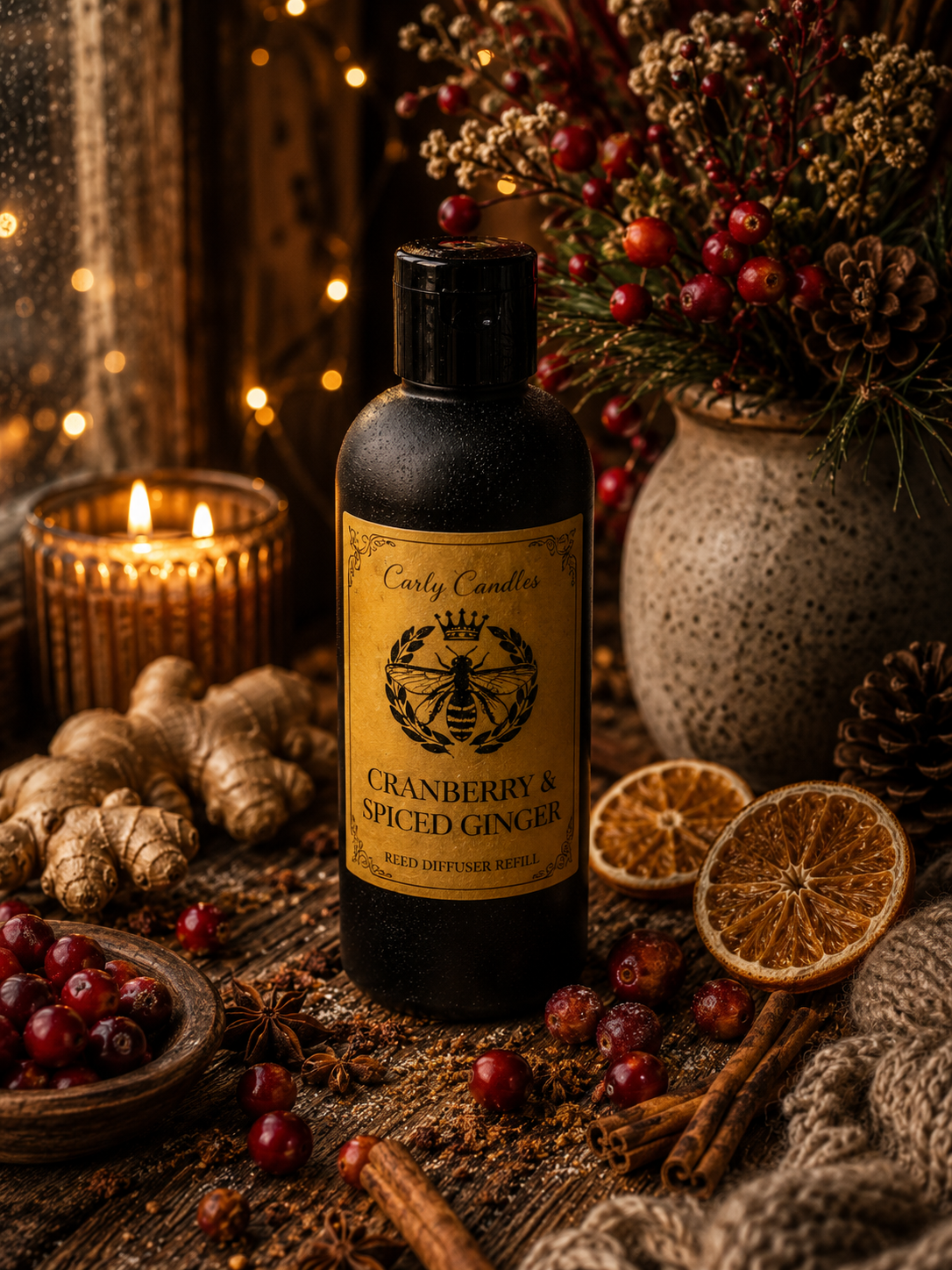 Cranberry & Spiced Ginger Reed Diffuser Refill - Carly's candles & wax melts