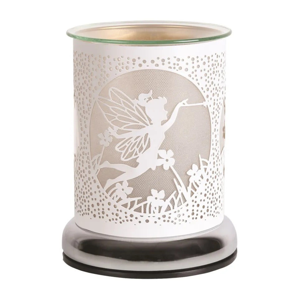 Fairy Silhouette Electric Wax Melter – Touch Control Fragrance Burner Lamp 17cm White - Carly's candles & wax melts