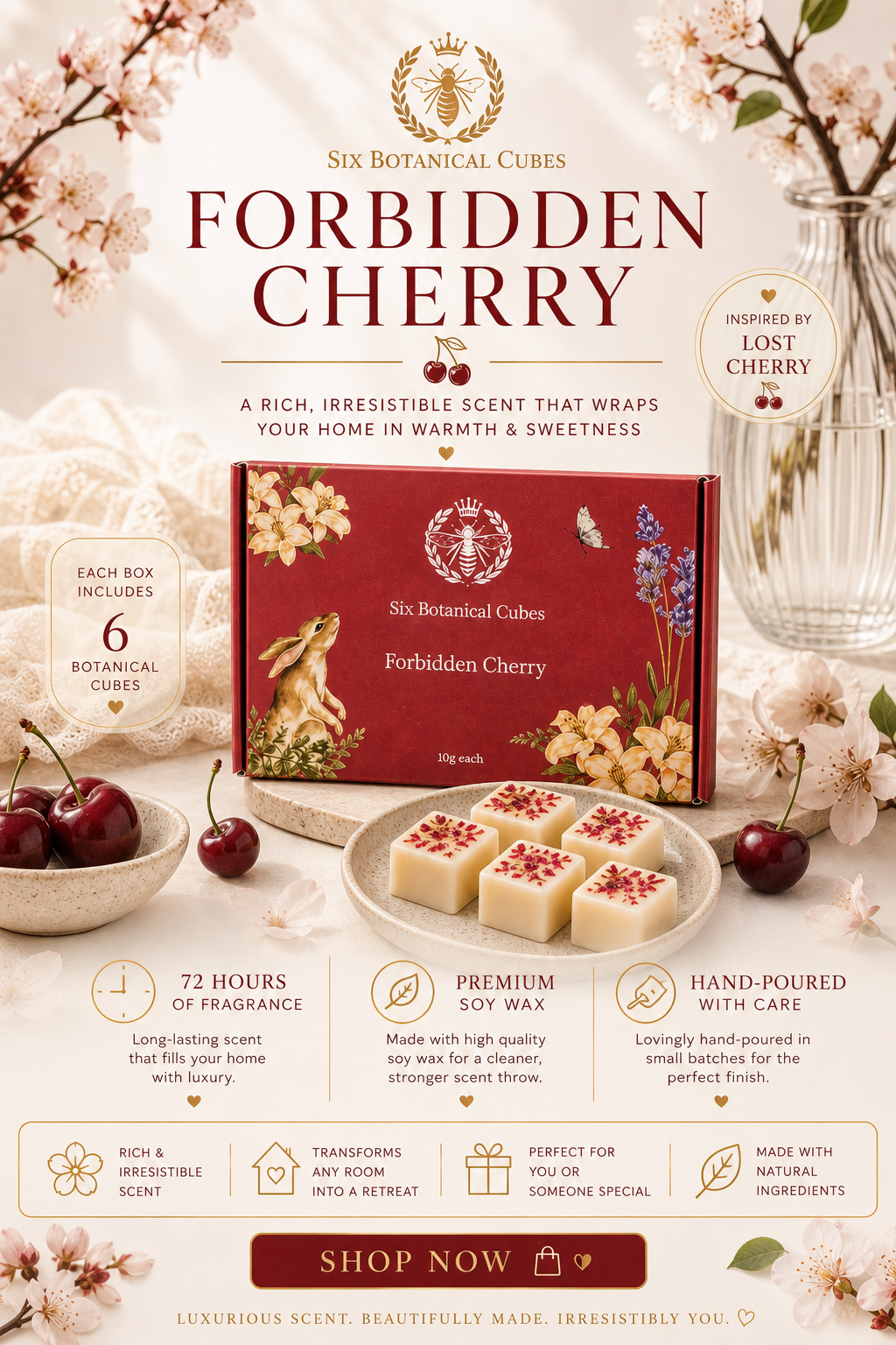Forbidden Cherry Soy Wax Melts - Carly's candles & wax melts