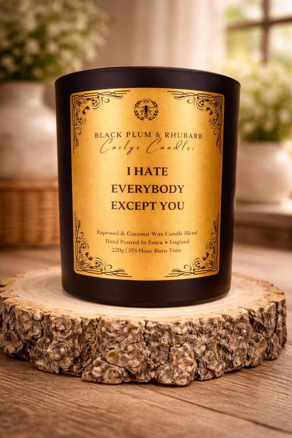 Black Plum & Rhubarb Scented Candle - Carly's candles & wax melts