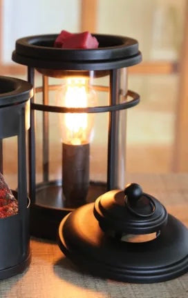 Vintage Edison Lantern Wax Melter Lamp – Black (22cm) - Carly's candles & wax melts