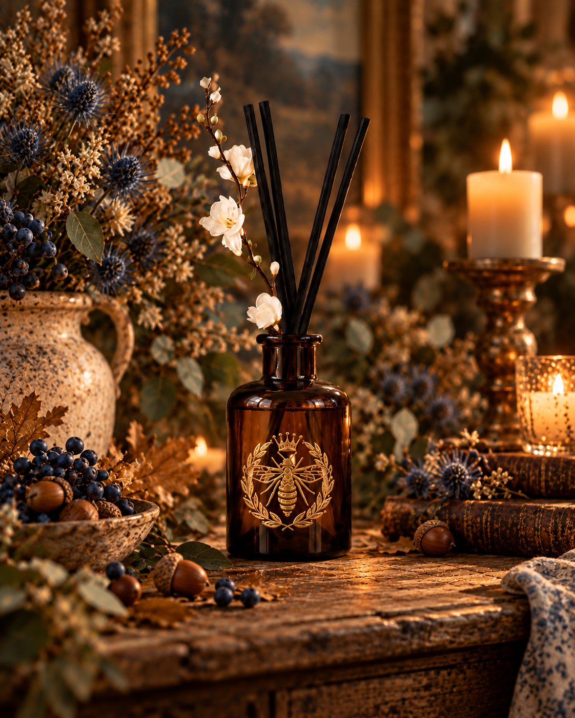 Amber Italian Glass Reed Diffuser