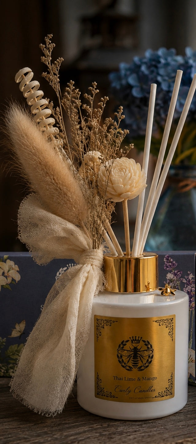 Thai Lime & Mango Reed Diffuser - Carly's candles & wax melts