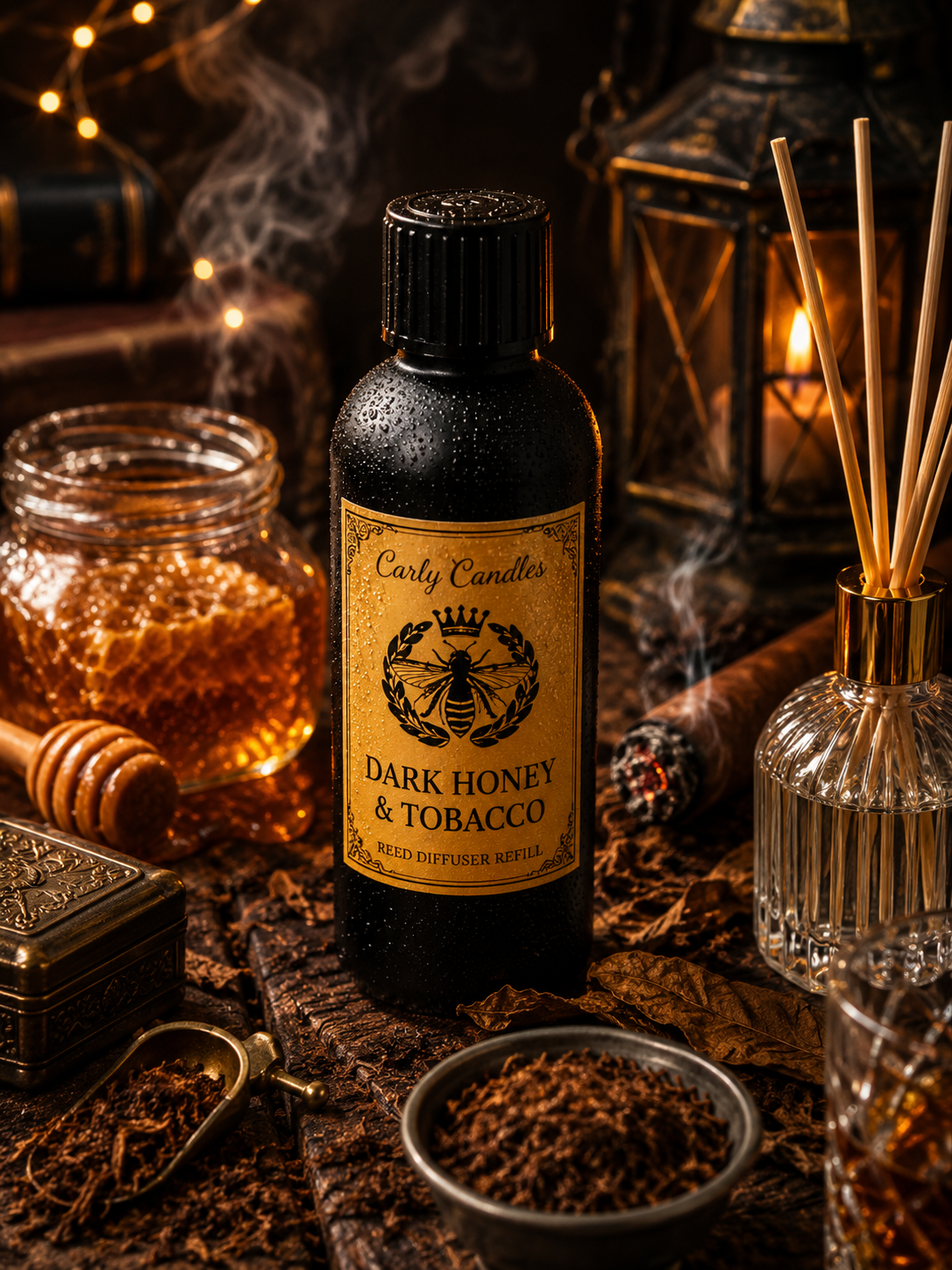 Dark Honey & Tobacco Reed Diffuser Refill - Carly's candles & wax melts