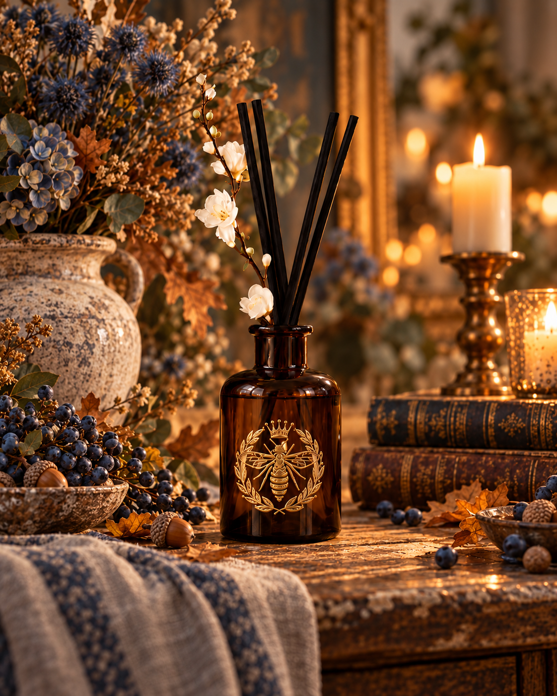 Amber Italian Glass Reed Diffuser