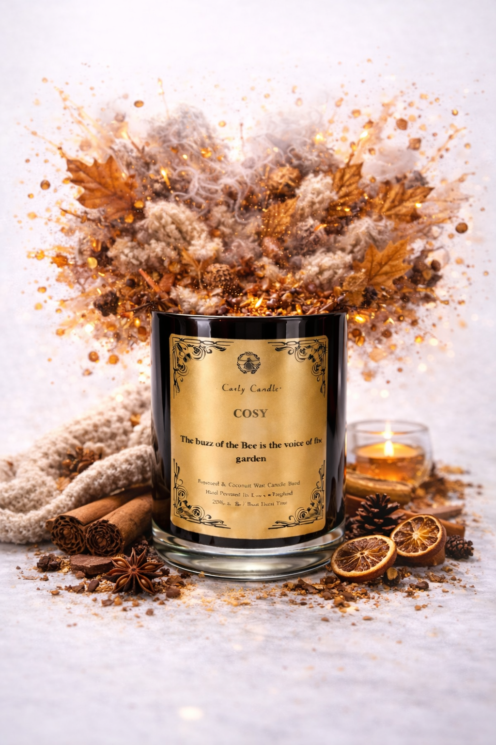 Cosy nights luxury rapeseed & coconut blend candle - Carly's candles & wax melts