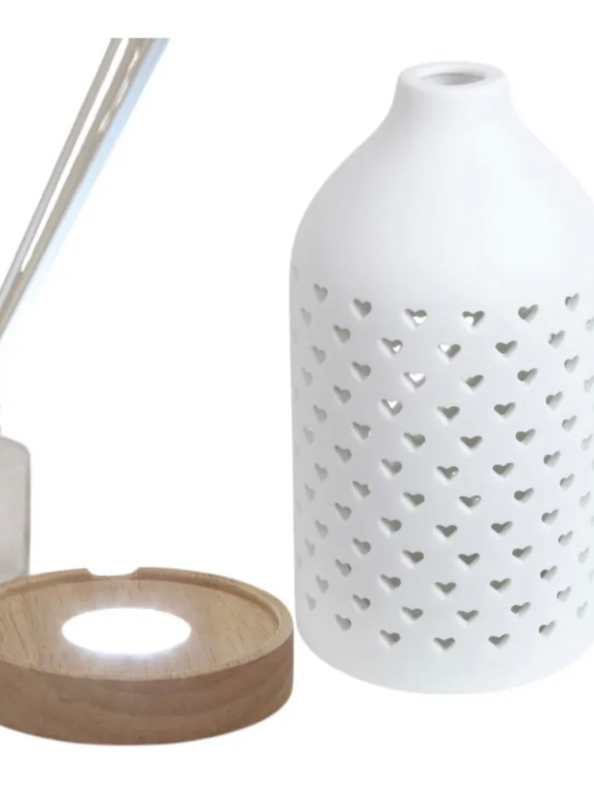 LED Ceramic Reed Diffuser Hearts 19cm - Carly's candles & wax melts
