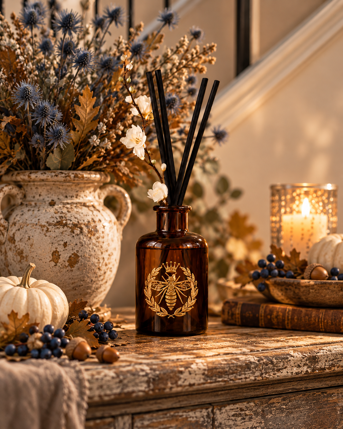 Amber Italian Glass Reed Diffuser