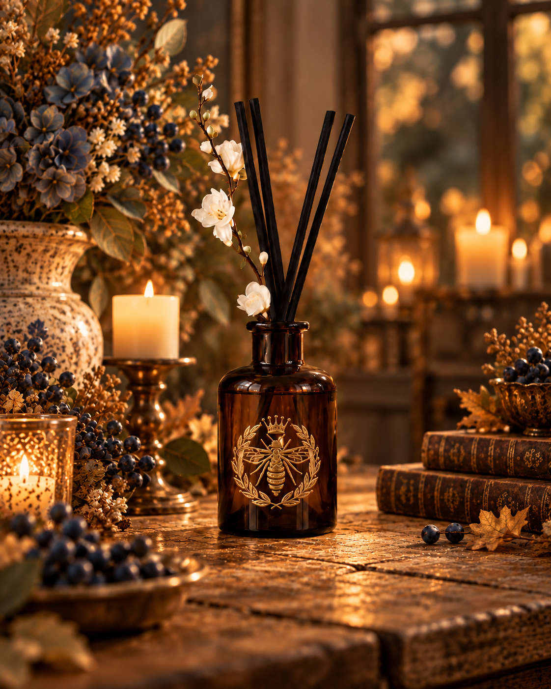 Amber Italian Glass Reed Diffuser