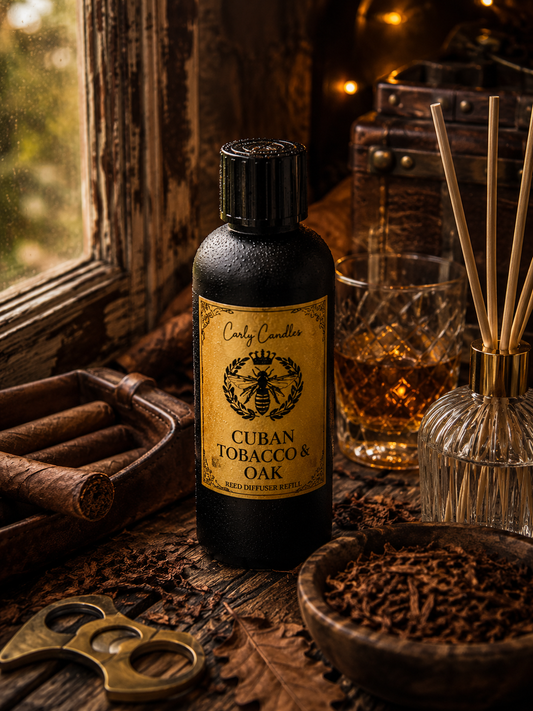 Cuban Tobacco & Oak Reed Diffuser Refill - Carly's candles & wax melts