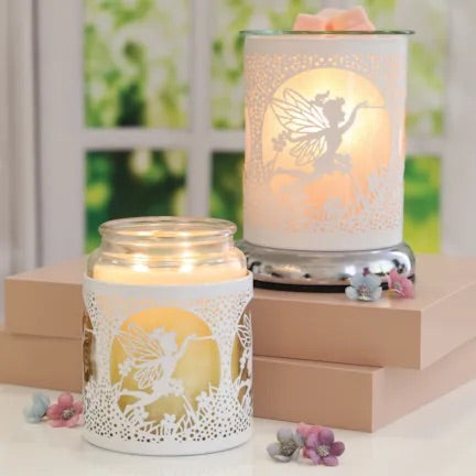 Fairy Silhouette Electric Wax Melter – Touch Control Fragrance Burner Lamp 17cm White - Carly's candles & wax melts