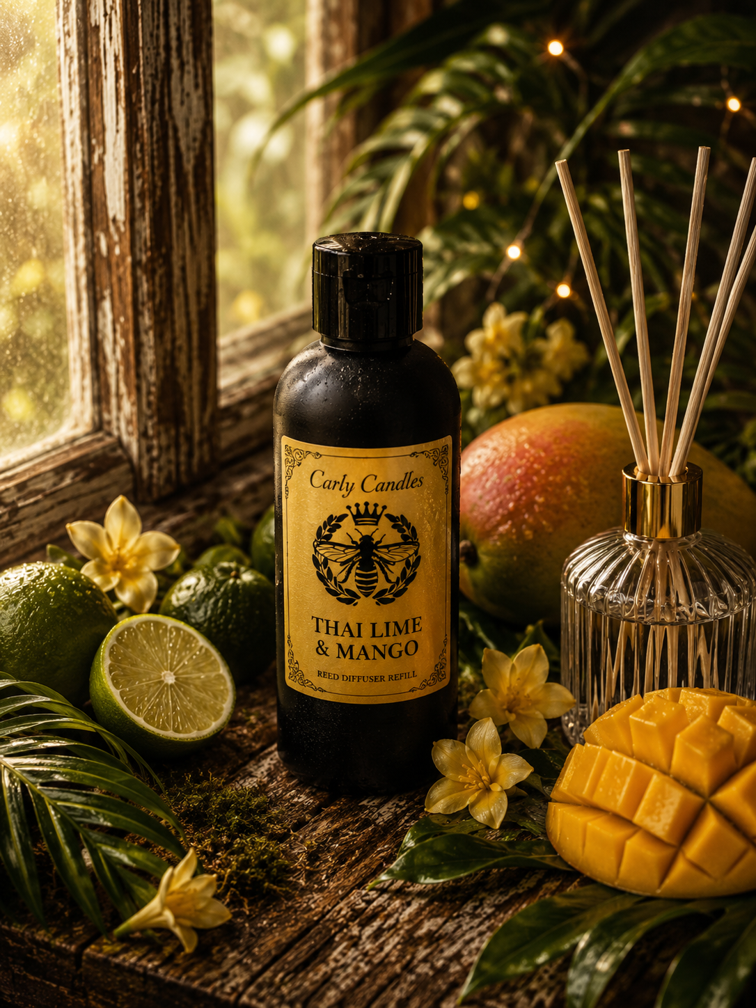 Thai Lime & Mango Reed Diffuser Refill - Carly's candles & wax melts