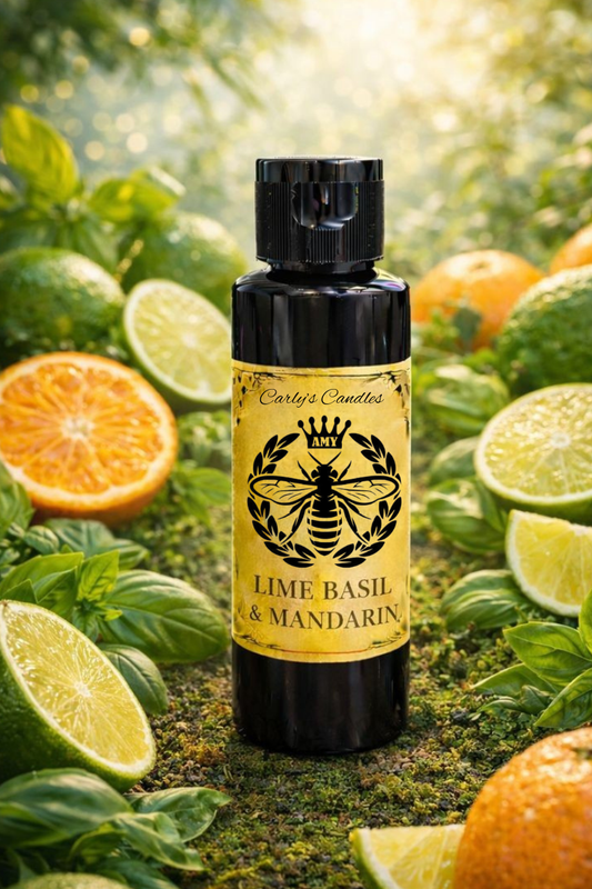 Lime Basil & mandarin - diffuser re fill with 7 new reeds - Carly's candles & wax melts