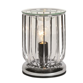 Electric Wax Melt Burner Touch – Chrome Framework Industrial Cylinder - Carly's candles & wax melts